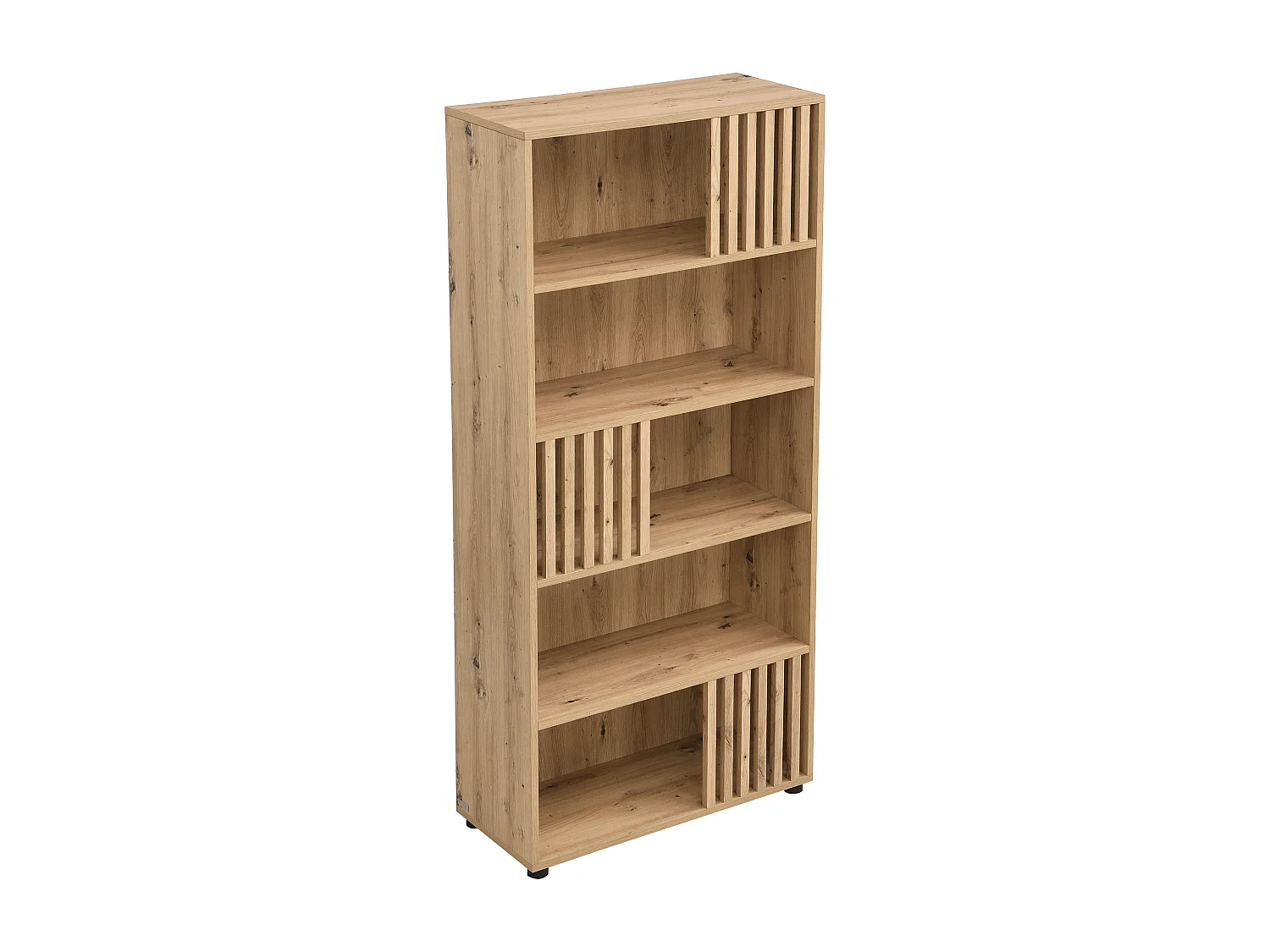 Bibliothèque avec 5 niches en MDF - Naturel clair - GLIANA