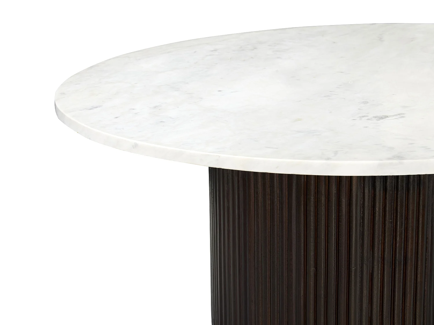 Table basse en marbre et bois d'acacia - Blanc et naturel foncé - ASKAM