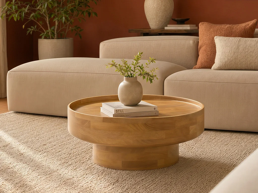 Table basse en bois de manguier - Naturel clair - LESWAL