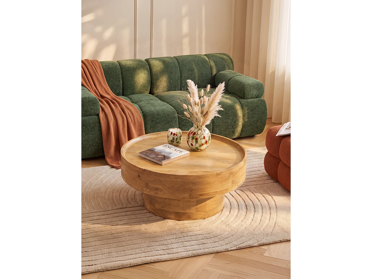 Table basse en bois de manguier - Naturel clair - LESWAL