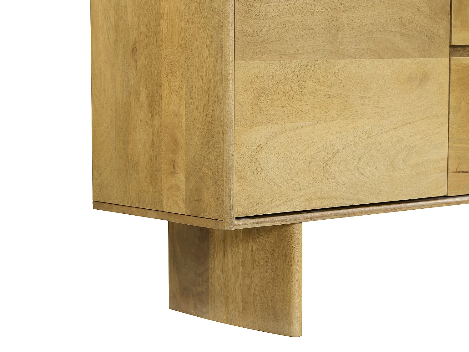 Buffet avec 2 portes et 2 tiroirs en bois de manguier - Naturel clair - MABERY