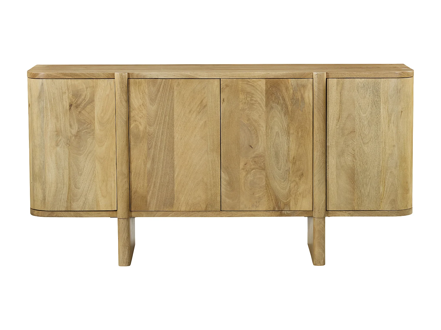 Buffet avec 4 portes en bois de manguier - Naturel clair - MELYRAN