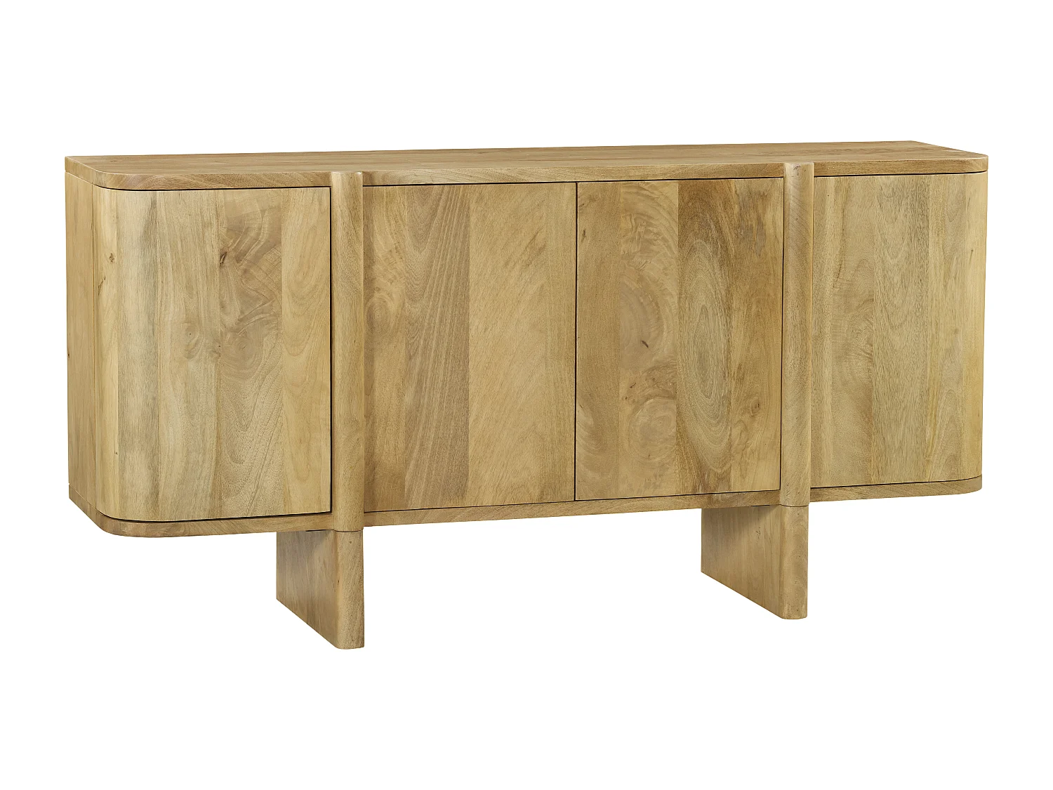 Buffet avec 4 portes en bois de manguier - Naturel clair - MELYRAN