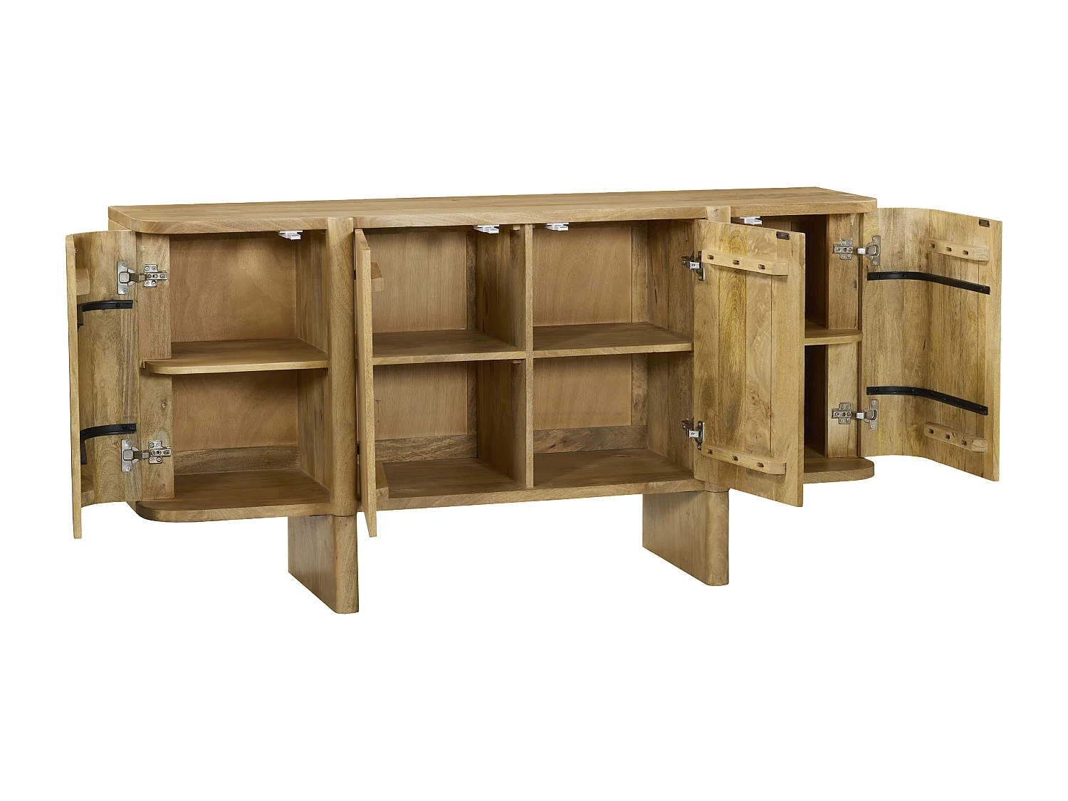 Buffet avec 4 portes en bois de manguier - Naturel clair - MELYRAN