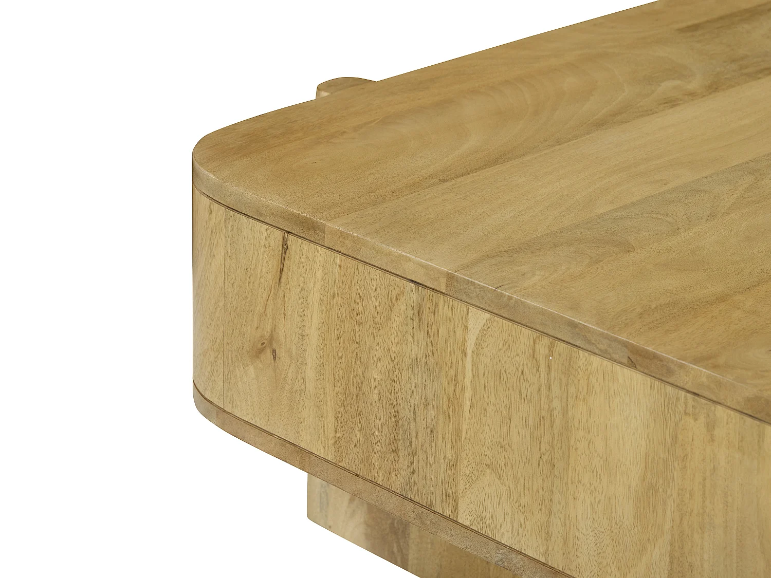 Table basse avec 2 tiroirs en bois de manguier - Naturel clair - MELYRAN