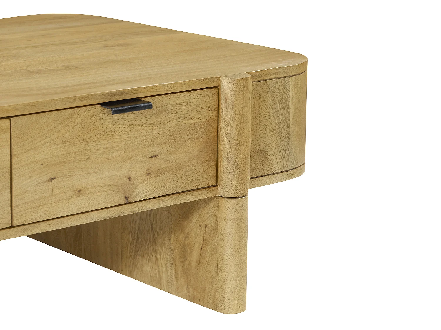 Table basse avec 2 tiroirs en bois de manguier - Naturel clair - MELYRAN