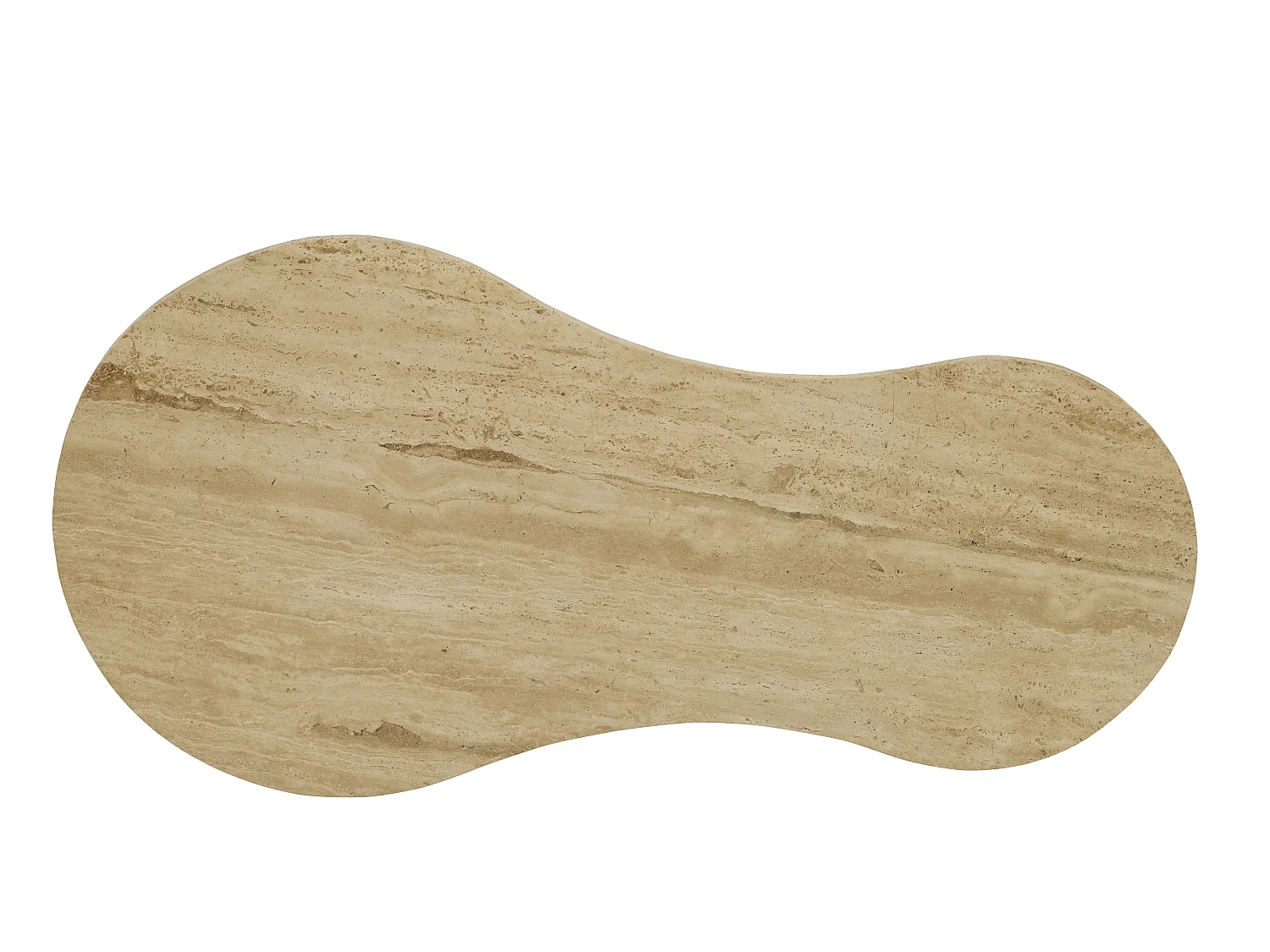 Table basse en travertin et bois d'acacia - Beige et naturel foncé - SURILA