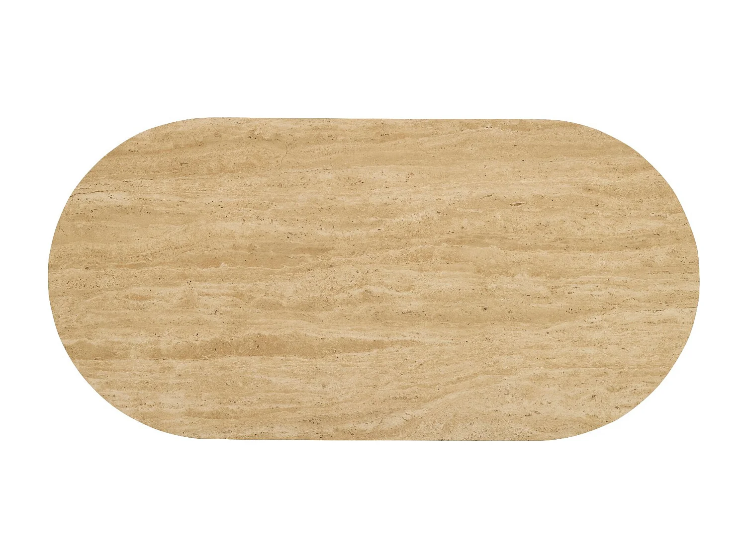 Table basse en travertin et bois d'acacia - Beige et naturel foncé - VORELIA