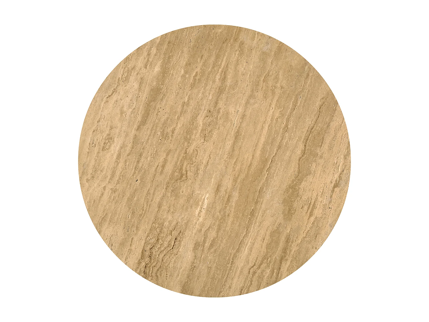 Table basse en travertin et bois de manguier - Beige et naturel - LISAVOK de Maison Céphy