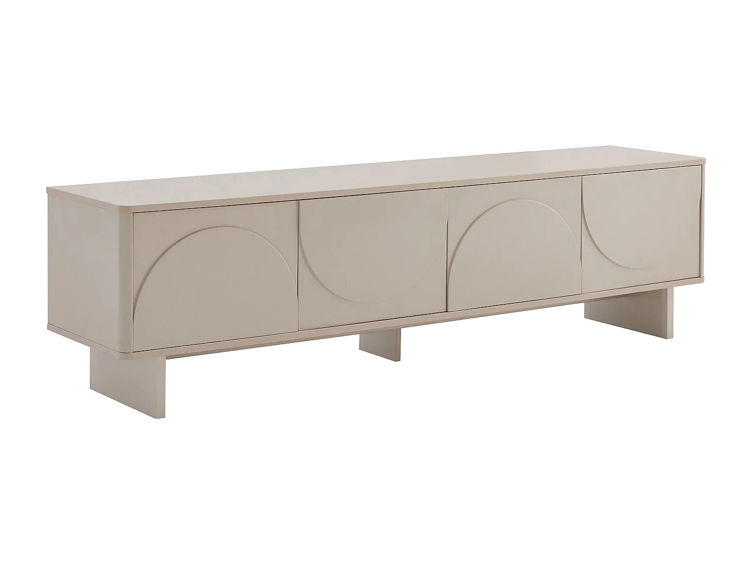 Meuble TV avec 4 portes - Beige - DELORINA