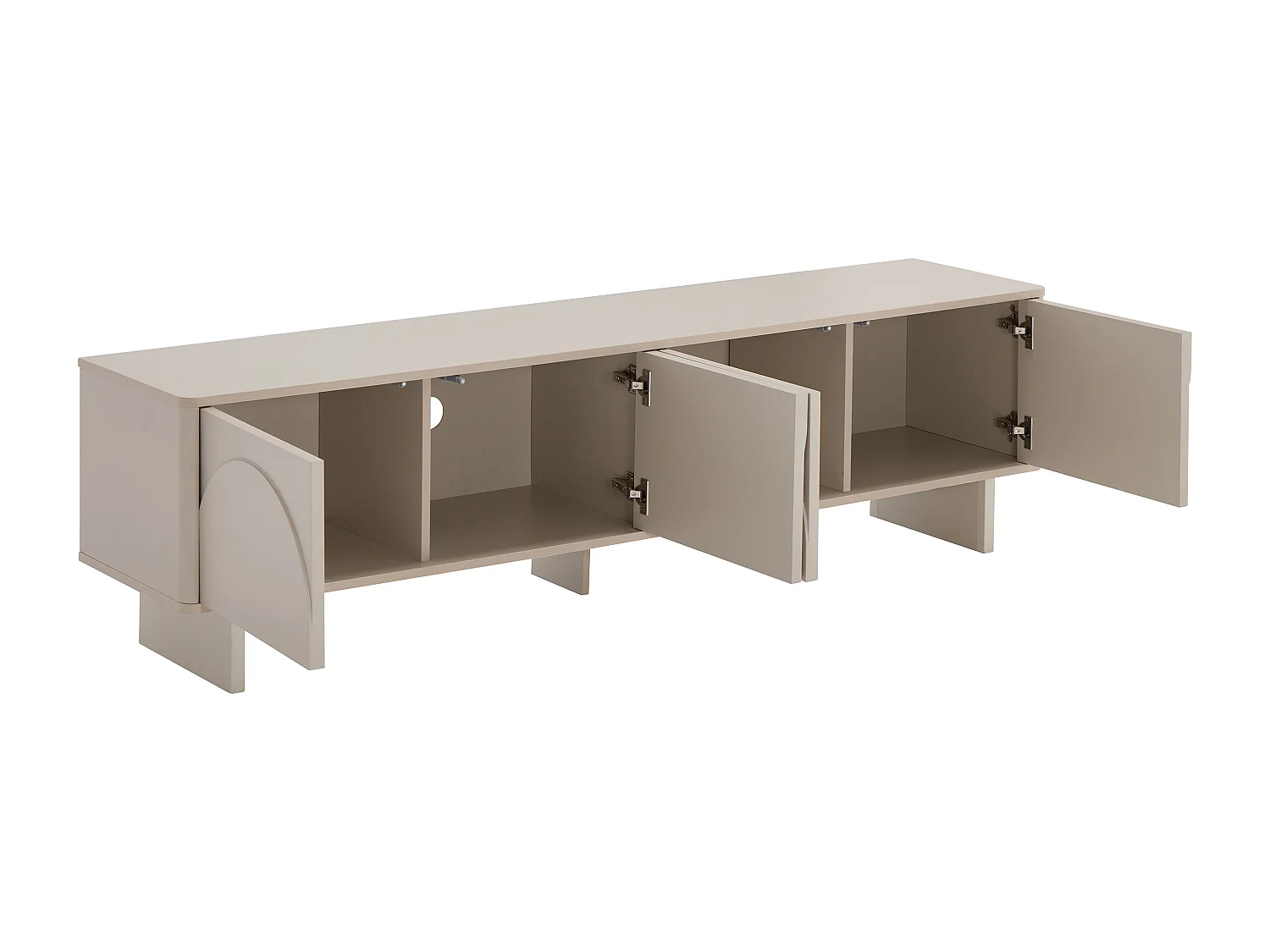 Meuble TV avec 4 portes - Beige - DELORINA
