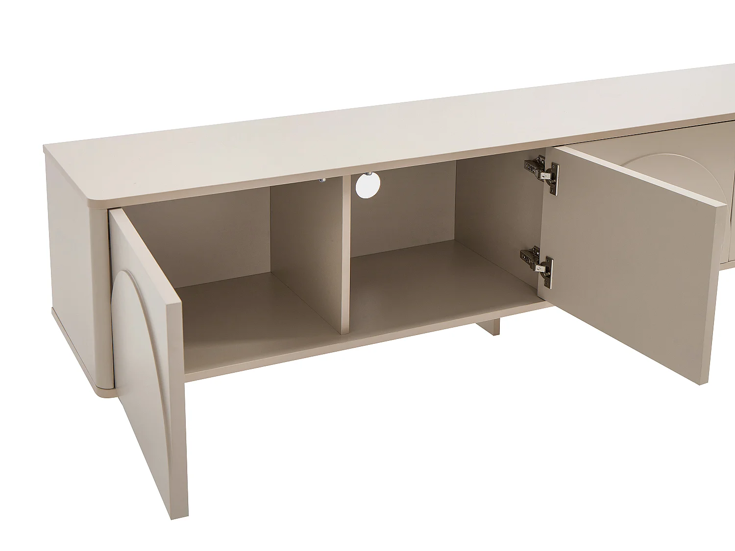 Meuble TV avec 4 portes - Beige - DELORINA