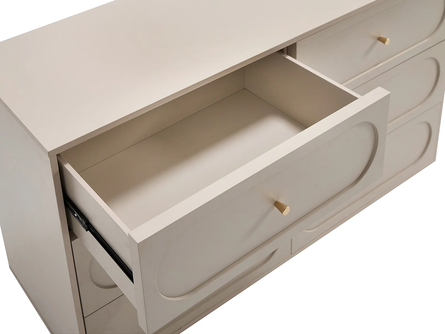Commode 6 tiroirs - Beige et doré - VALONIRO