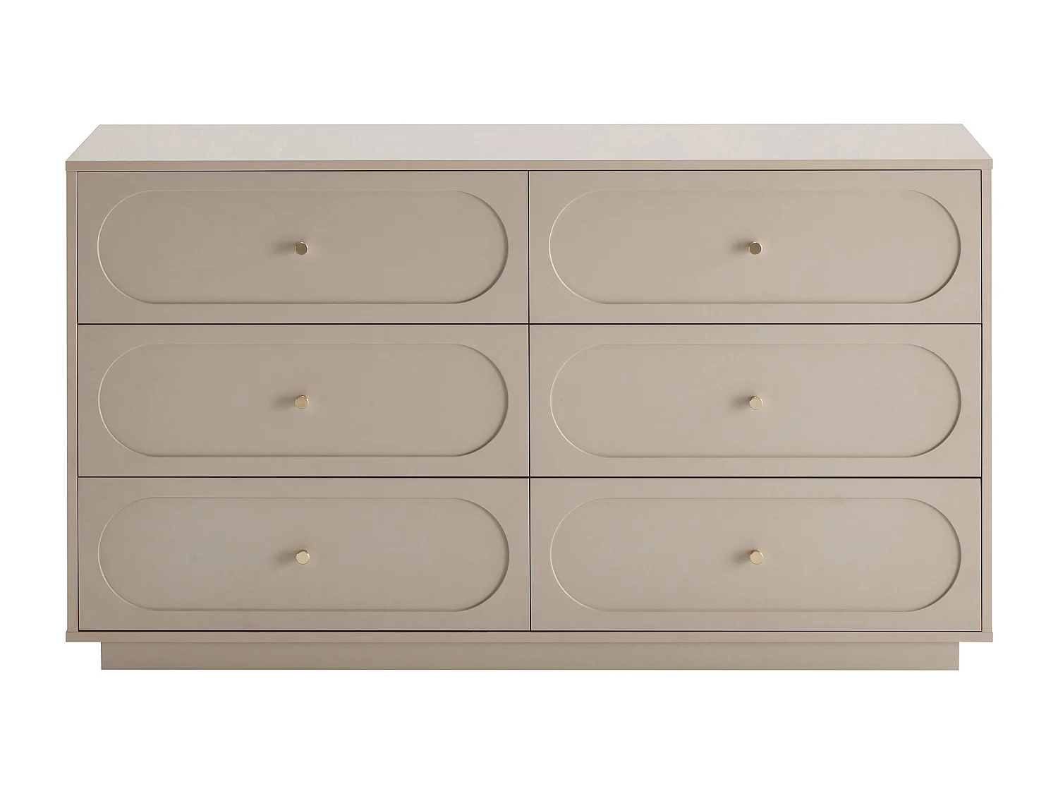 Commode 6 tiroirs - Beige et doré - VALONIRO