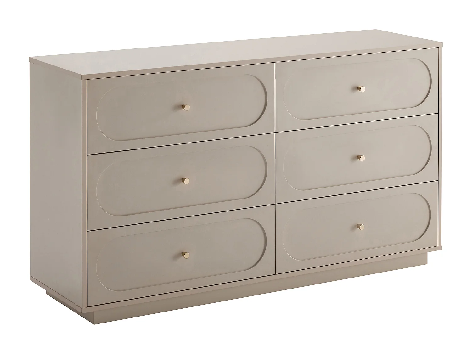 Commode 6 tiroirs - Beige et doré - VALONIRO