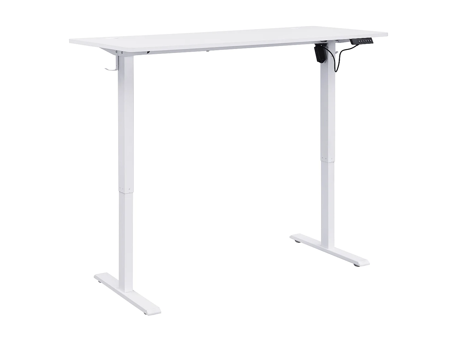 Bureau assis debout électrique – Hauteur réglable – Blanc – ELAVANO