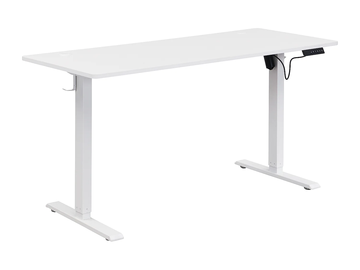 Bureau assis debout électrique – Hauteur réglable – Blanc – ELAVANO