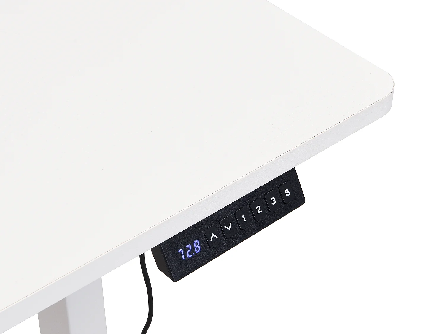 Bureau assis debout électrique – Hauteur réglable – Blanc – ELAVANO