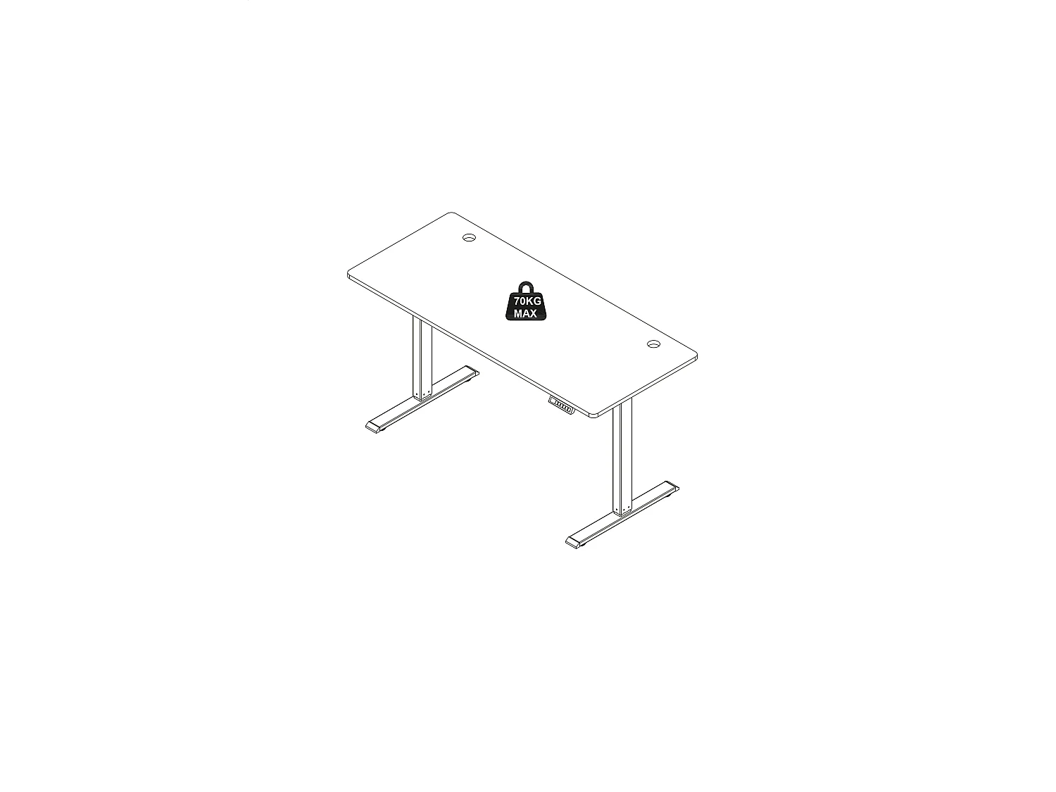 Bureau assis debout électrique – Hauteur réglable – Blanc – ELAVANO