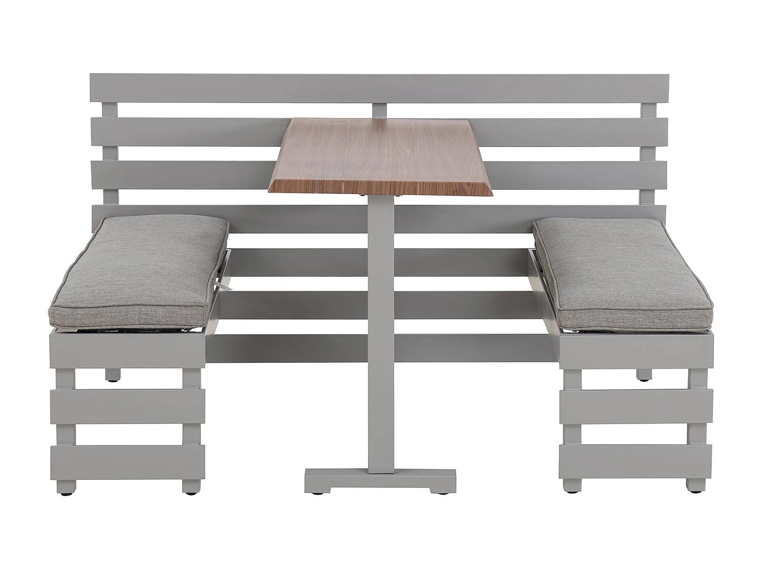 LAGOS Ensemble table de pique-nique et banc de jardin avec coussins, 157 cm x 126 cm