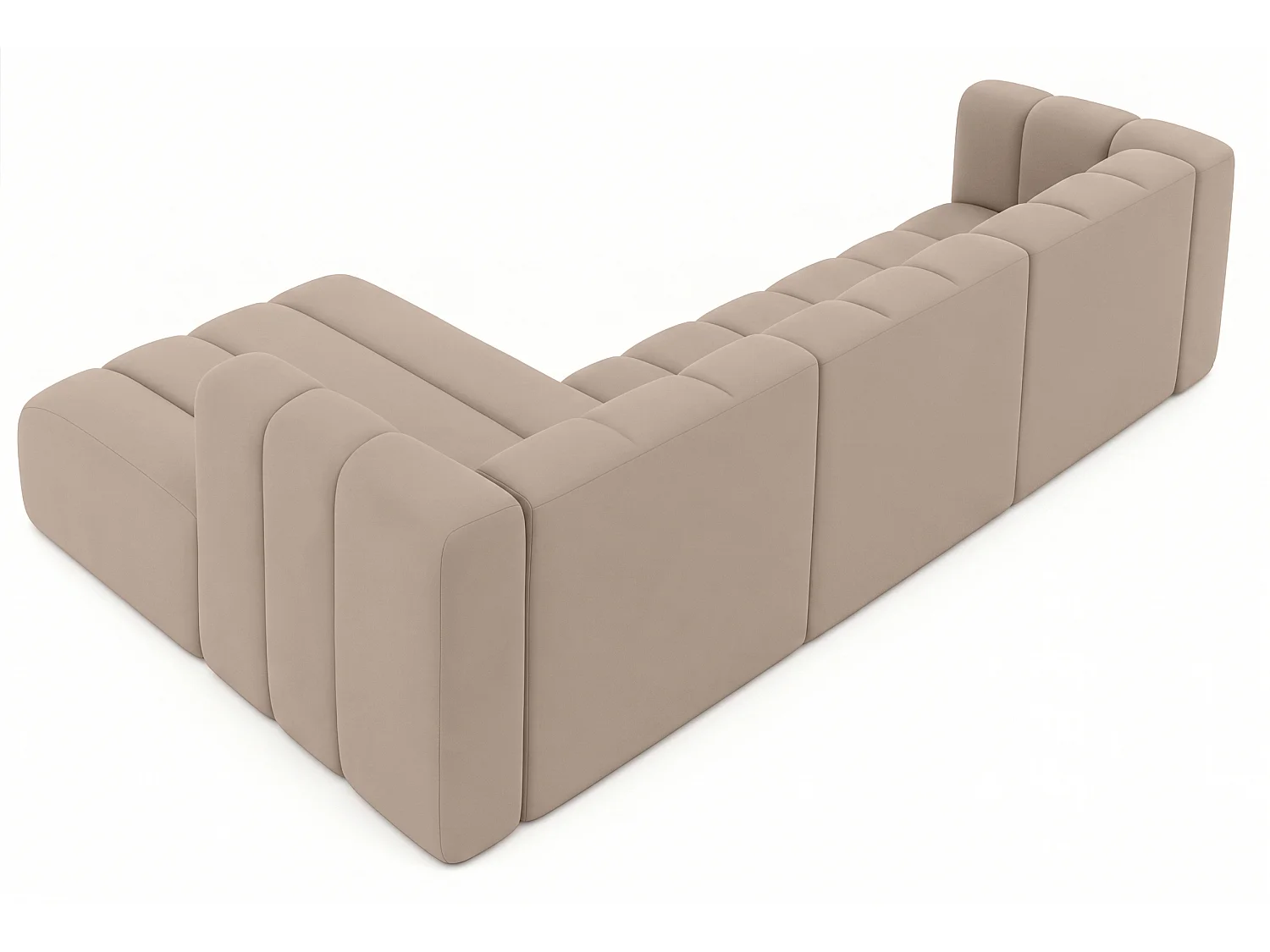 Canapé d'angle en L GRAND 318 cm, tissu Salvador, beige, à droite