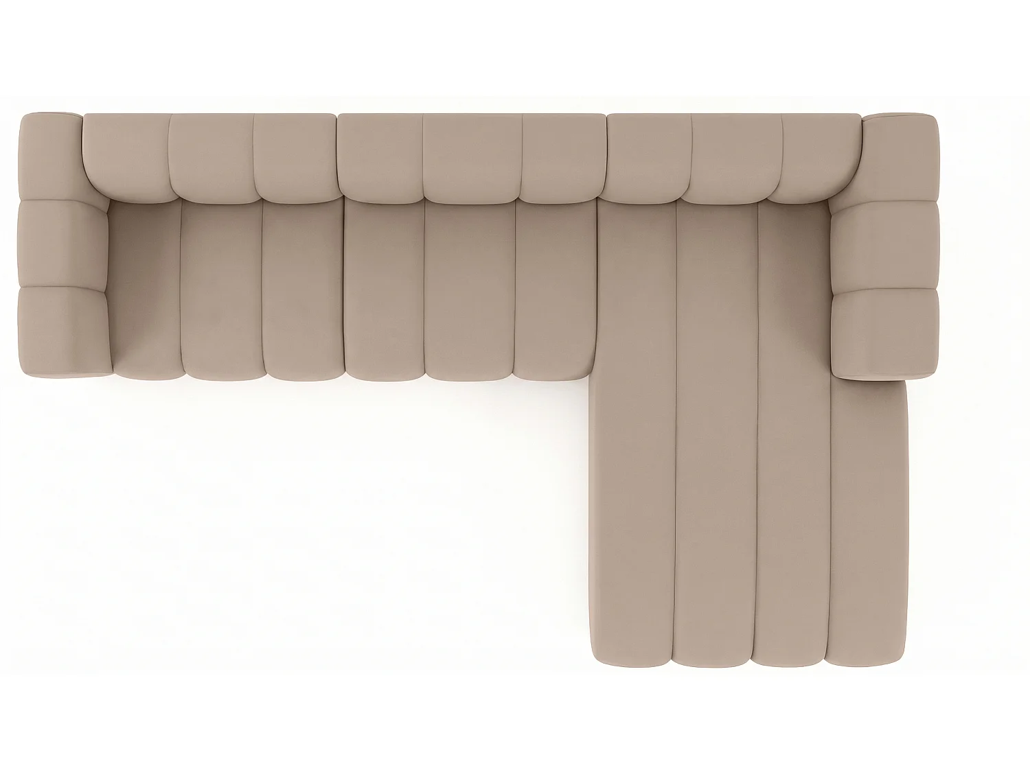 Canapé d'angle en L GRAND 318 cm, tissu Salvador, beige, à droite