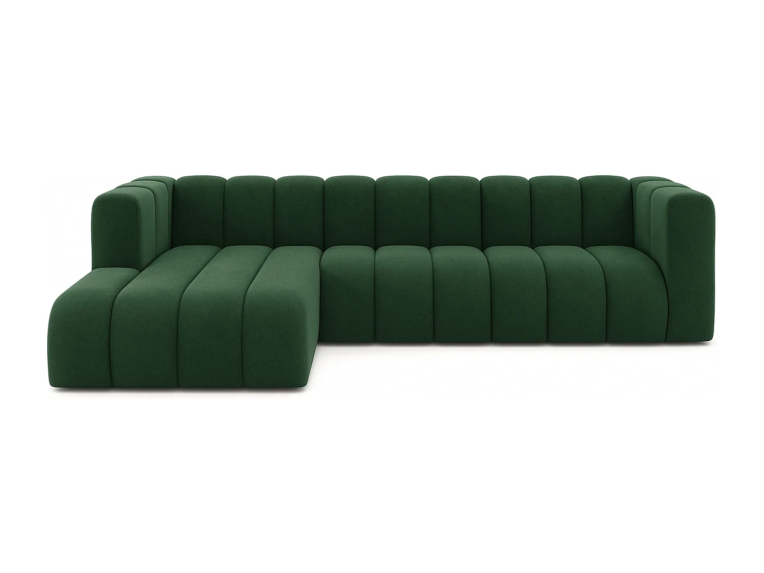 Ecksofa L-Form GRAND 318 cm, Stoff Salvador, Grün, Links