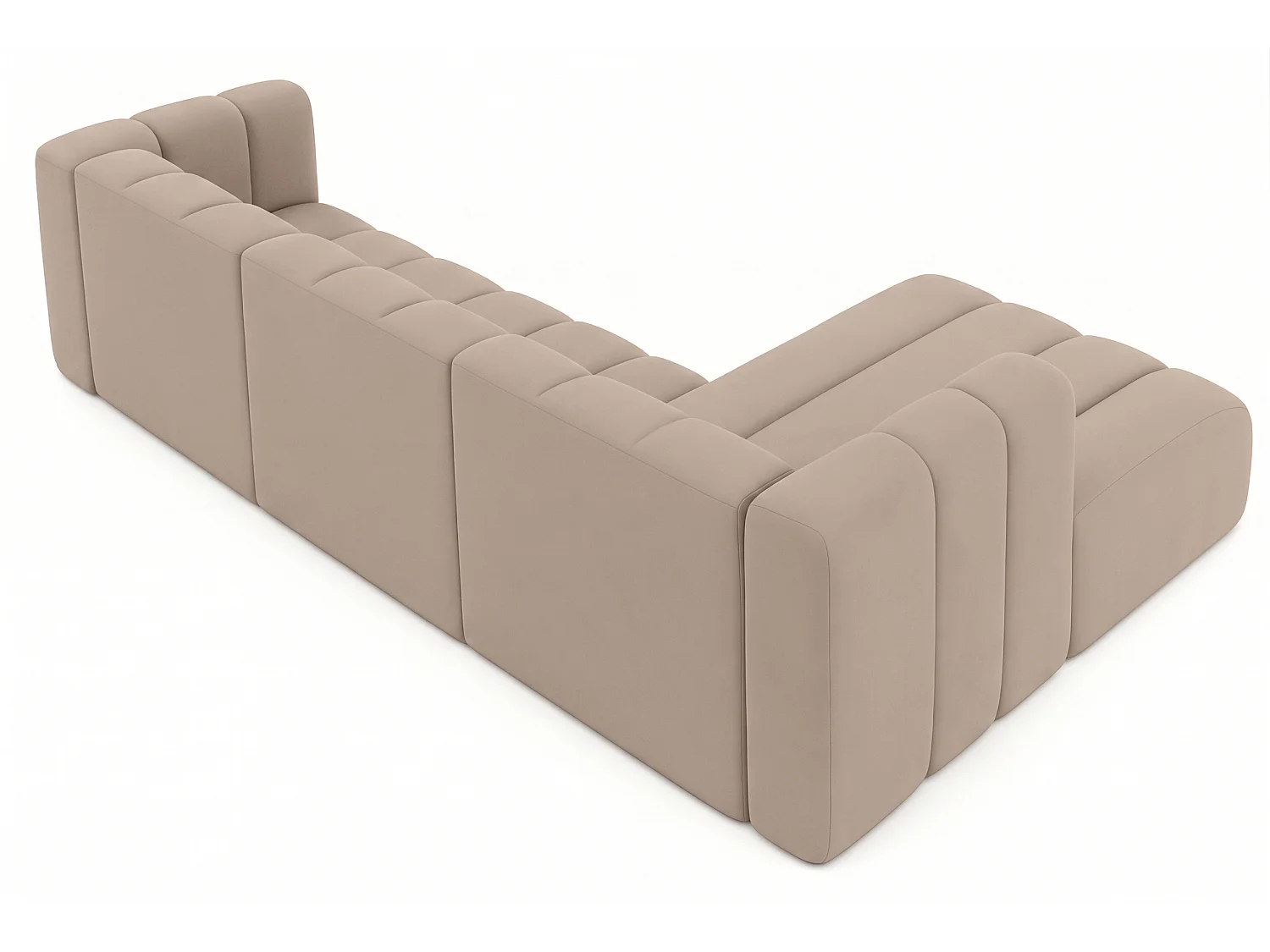Canapé d'angle en L GRAND 318 cm, tissu Salvador, beige, gauche