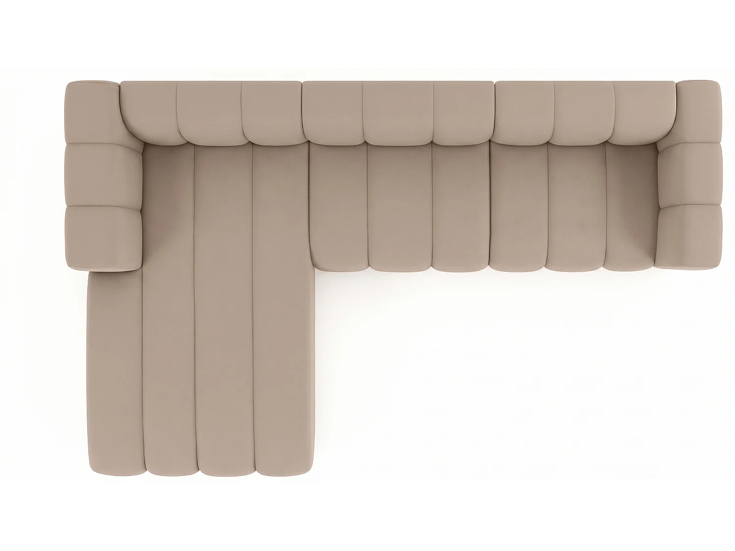 Canapé d'angle en L GRAND 318 cm, tissu Salvador, beige, gauche