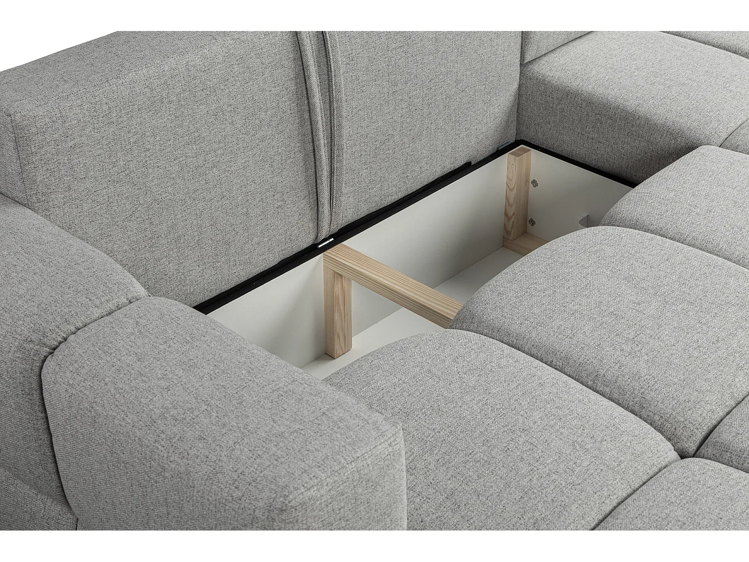 Canapé d'Angle réversible avec fonction de couchage FUMO du fabricant gris clair
