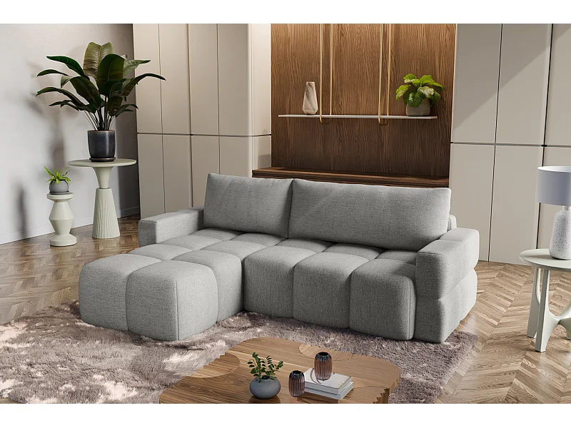 Canapé d'Angle réversible avec fonction de couchage FUMO du fabricant gris clair