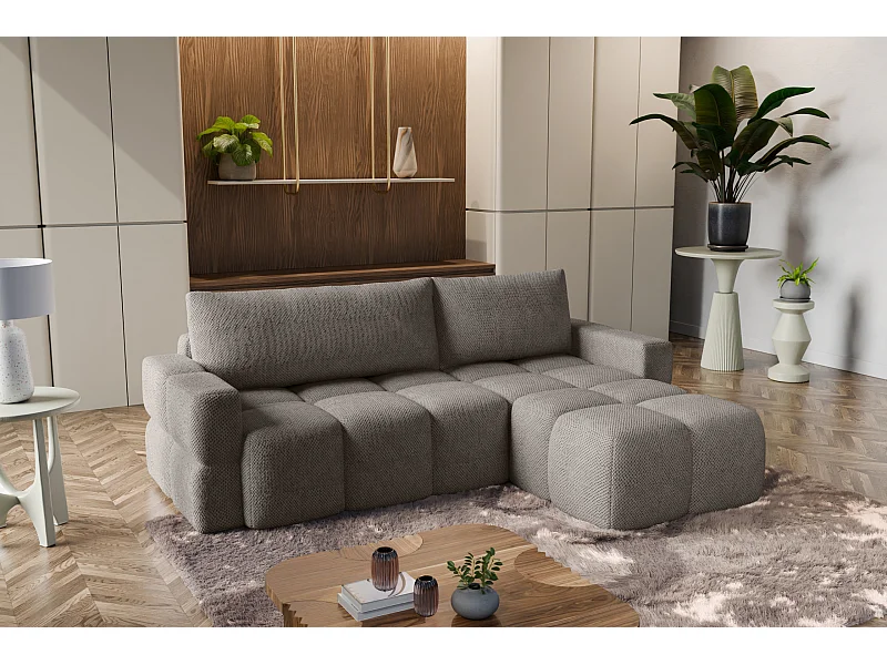 Canapé d'Angle réversible avec fonction de couchage FUMO du fabricant gris foncé