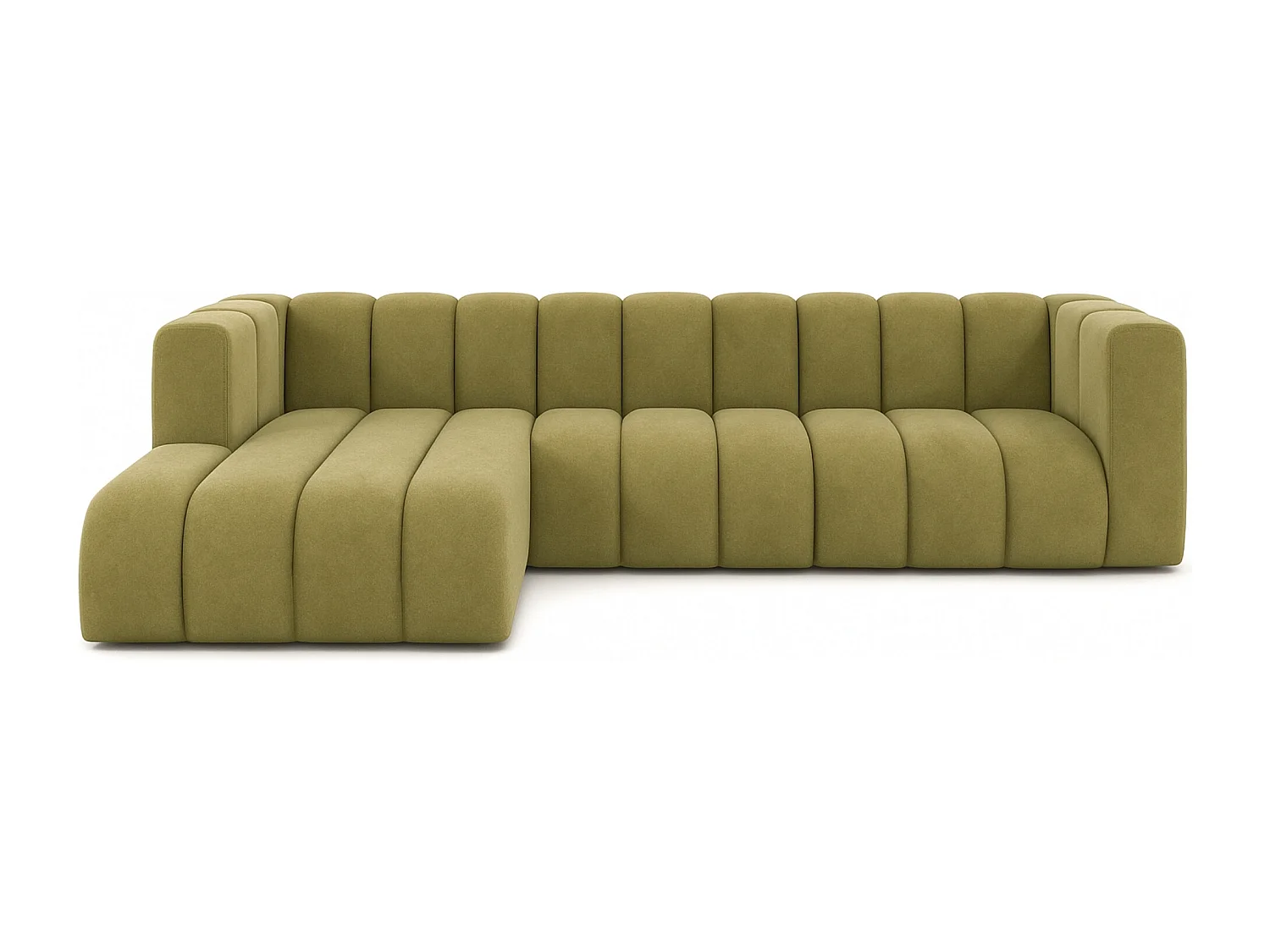 Ecksofa L-Form GRAND 318 cm, Stoff Salvador, Olive, Links
