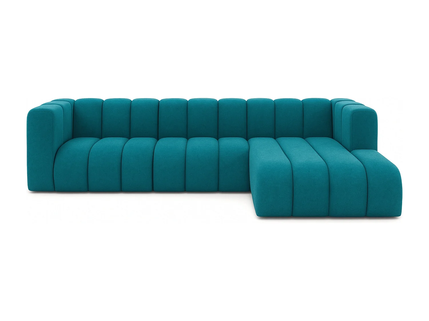 Ecksofa L-Form GRAND 318 cm, Stoff Salvador, Azurblau, Rechts