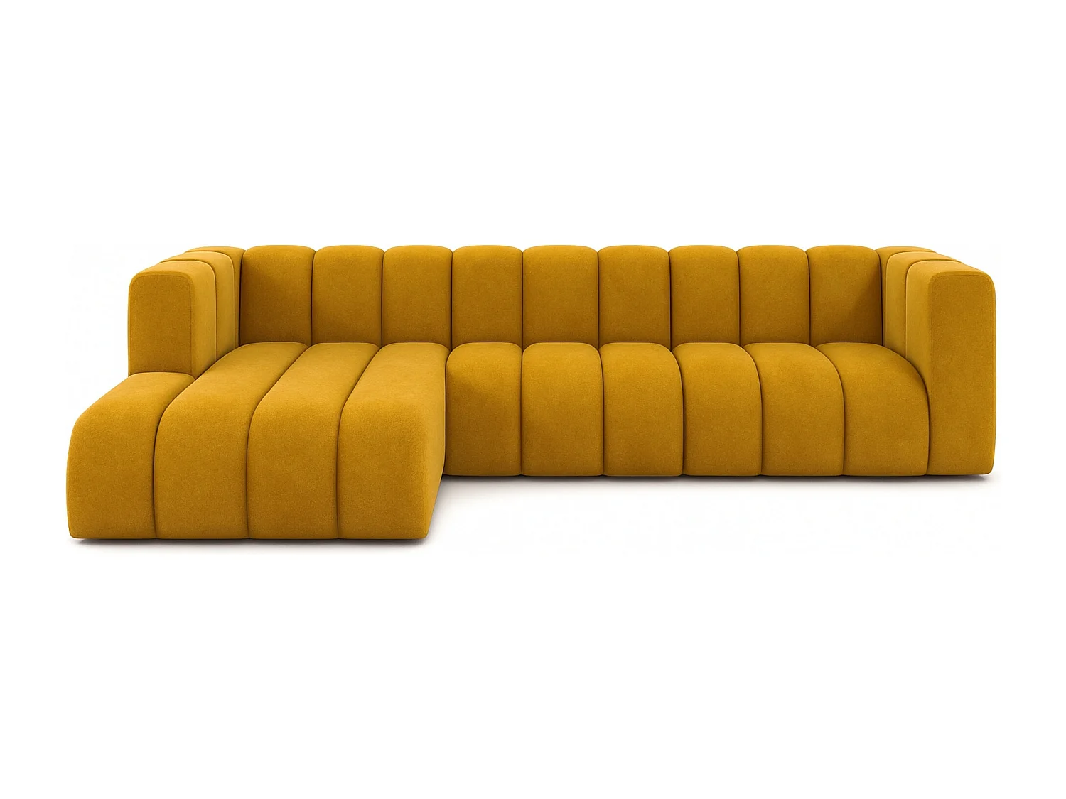 Ecksofa L-Form GRAND 318 cm, Stoff Salvador, Gelb, Links