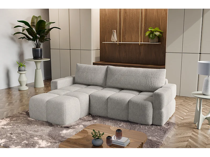 Divano angolare reversibile con funzione letto FUMO destro del produttore beige