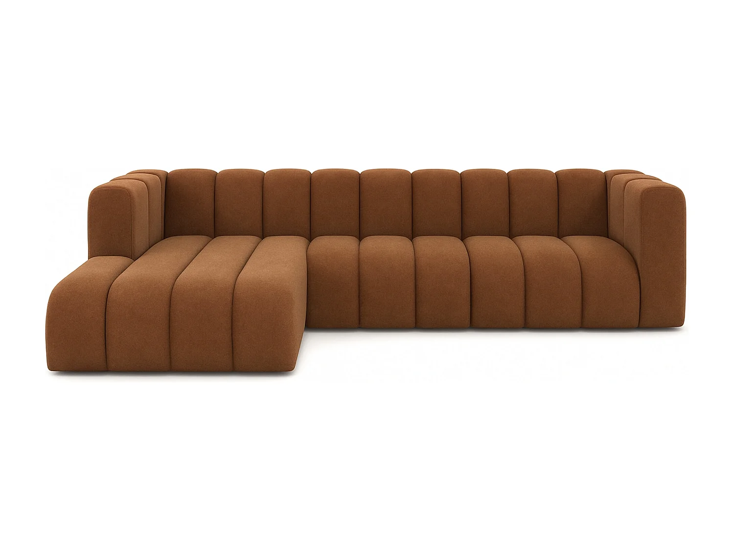 Ecksofa L-Form GRAND 318 cm, Stoff Salvador, Dunkelbraun, Links