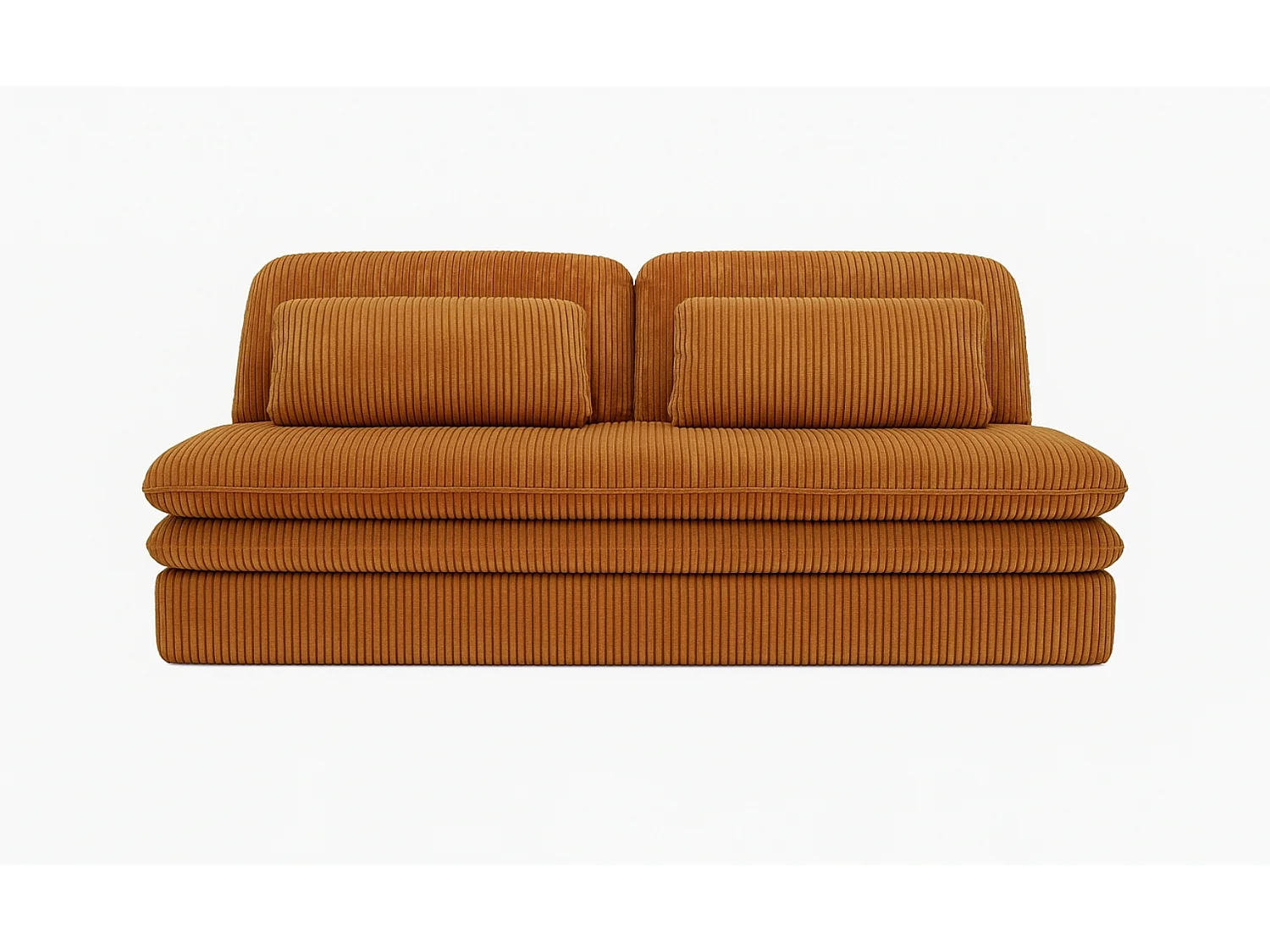 Canapé-lit OLIA avec compartiment de rangement, tissu Poso, couleur moutarde