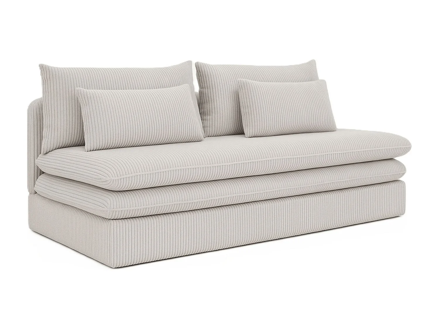 Canapé-lit NELIA avec compartiment de rangement, tissu Poso, beige