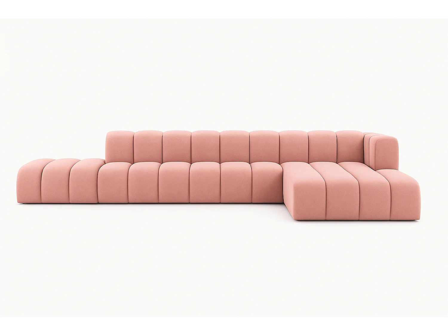 Ecksofa mit Hocker GRAND L, stoff Salvador, Rosa, Rechts