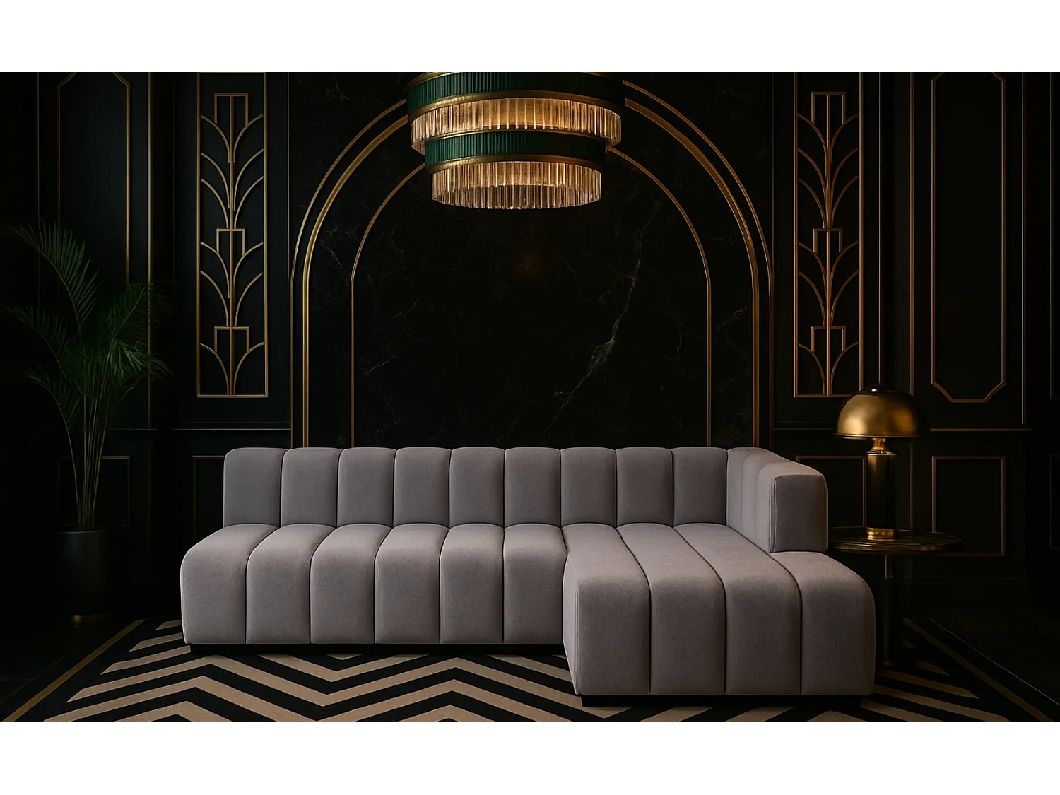 Ecksofa GRAND L 295 cm, stoff Salvador, Grau, Rechts