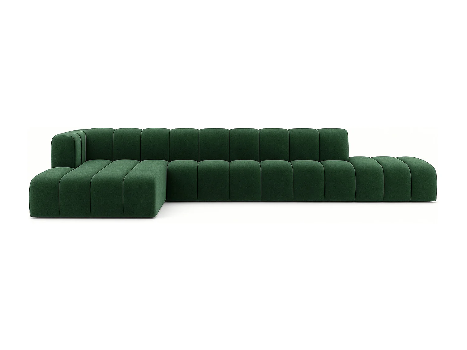 Ecksofa mit Hocker GRAND L, stoff Salvador, Grün, Links