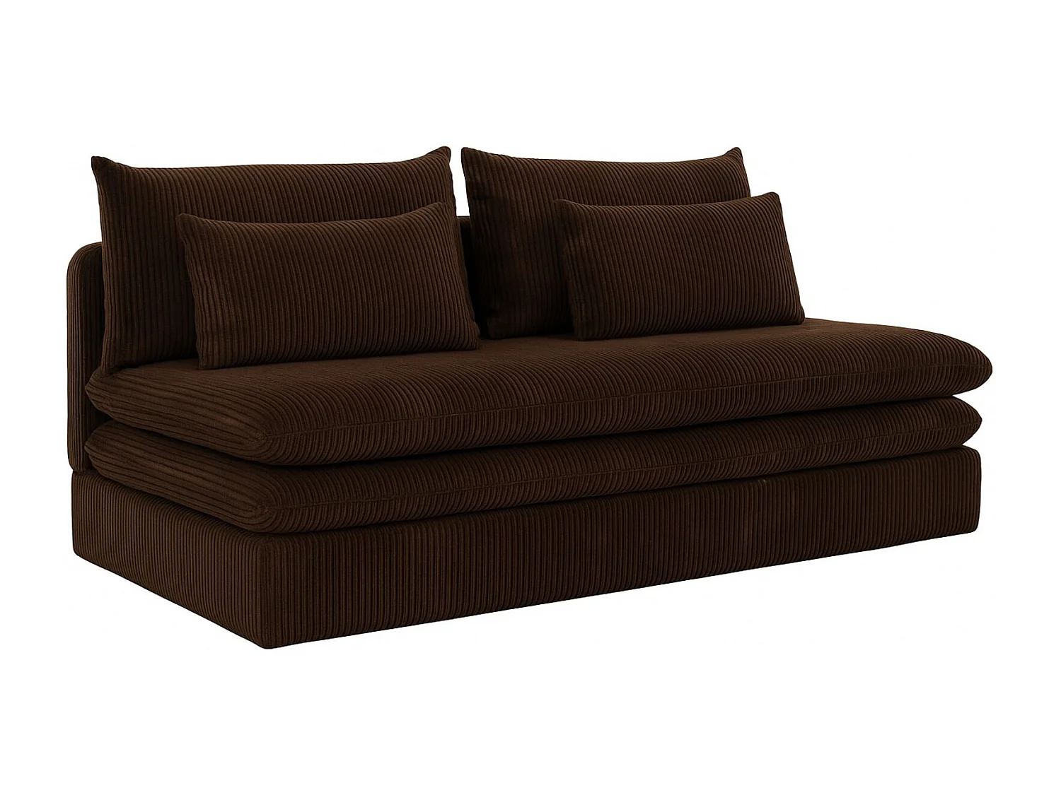 Canapé-lit NELIA avec compartiment de rangement, tissu Poso, marron