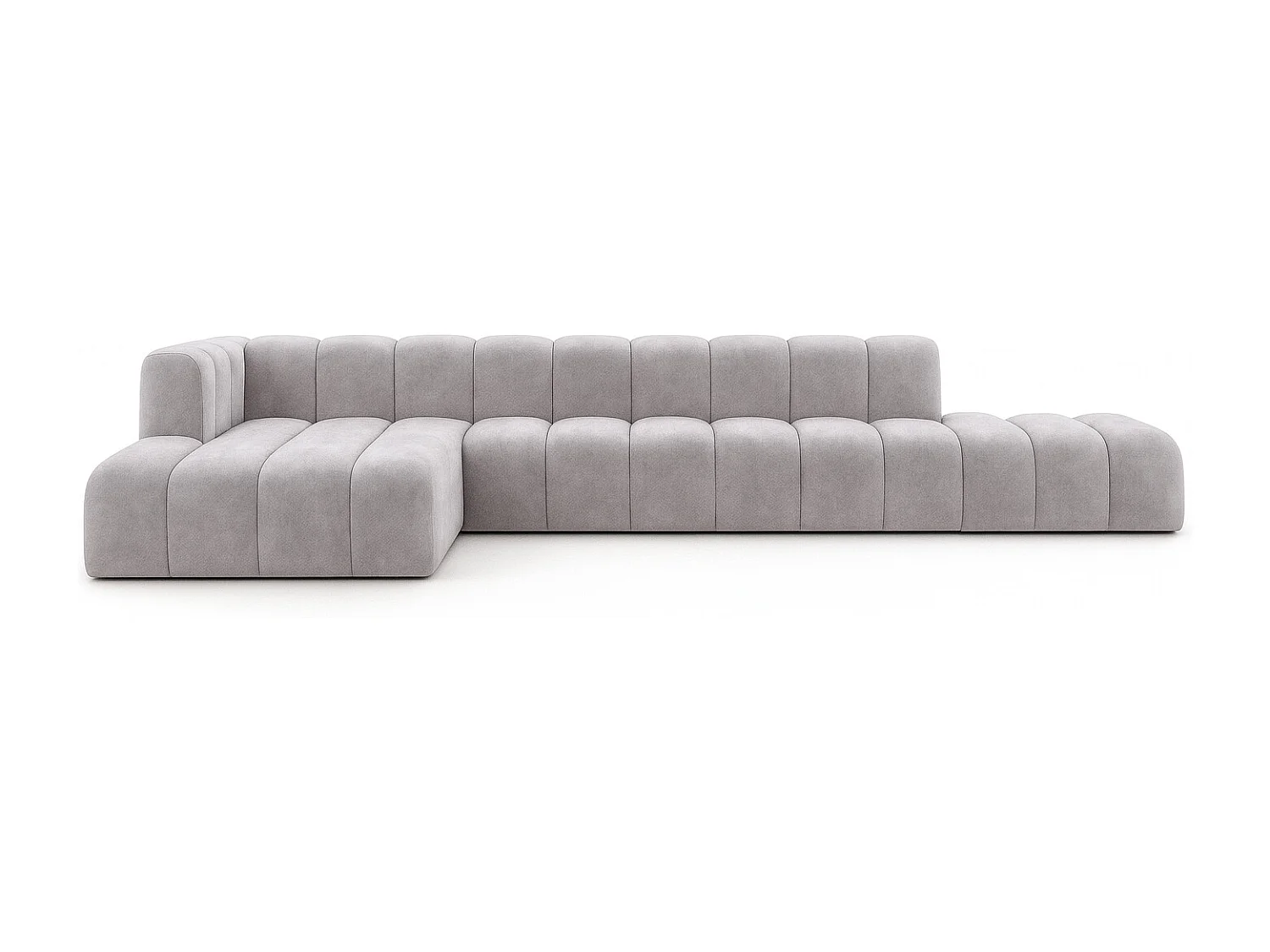 Ecksofa mit Hocker GRAND L, stoff Salvador, Grau, Links