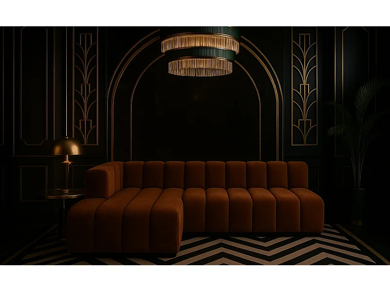 Hoekbank GRAND L, 295 cm, stof Salvador, donkerbruin, linkerzijde