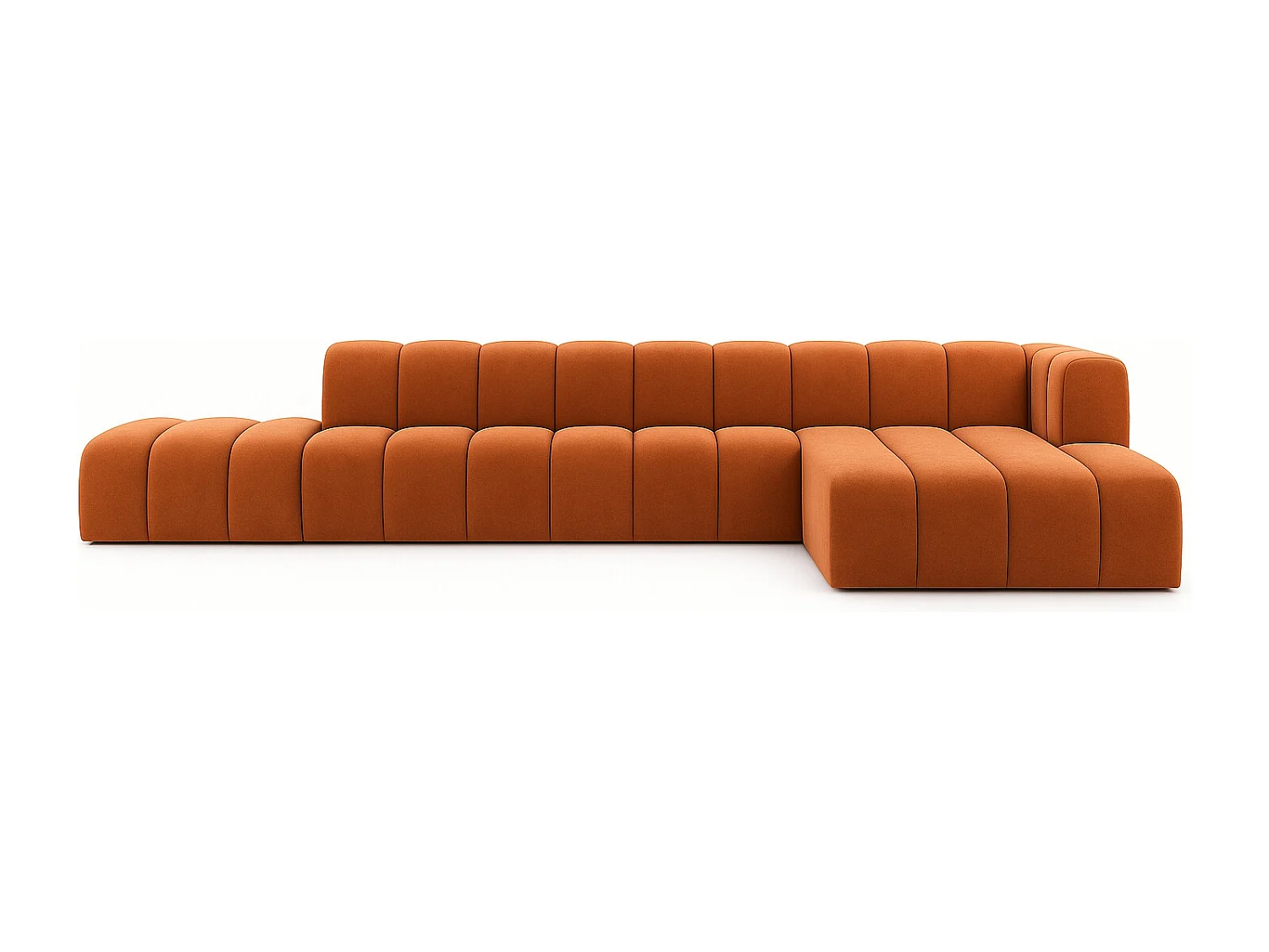 Ecksofa mit Hocker GRAND L, stoff Salvador, Braun, Rechts