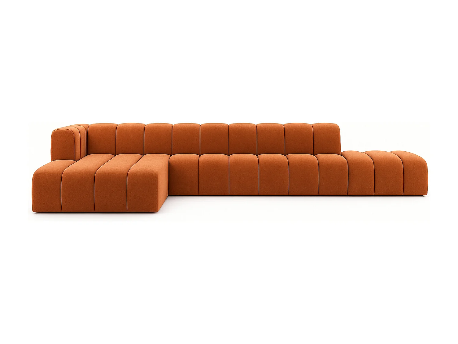 Ecksofa mit Hocker GRAND L, stoff Salvador, Braun, Links