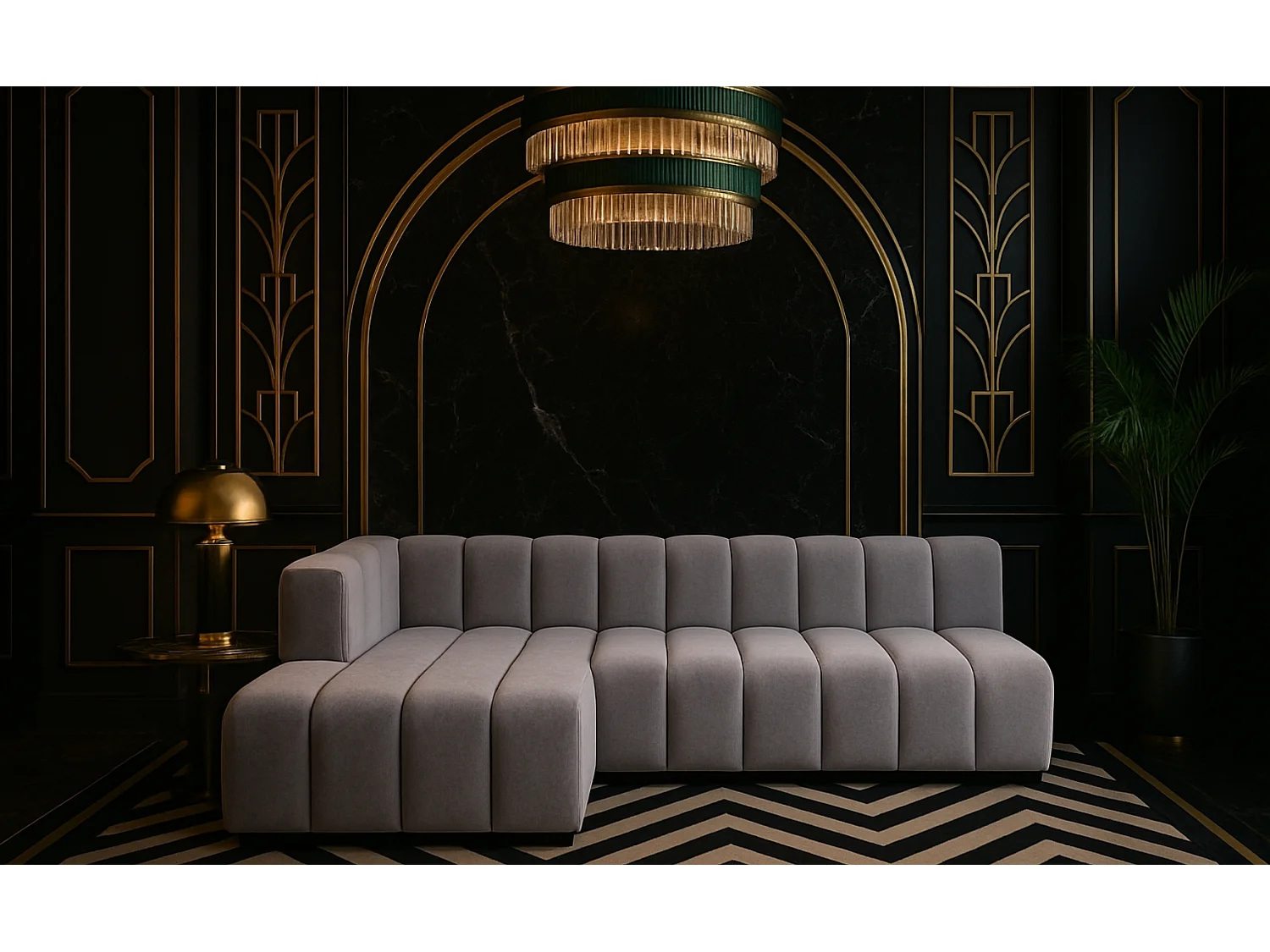 Ecksofa GRAND L 295 cm, stoff Salvador, Grau, Links