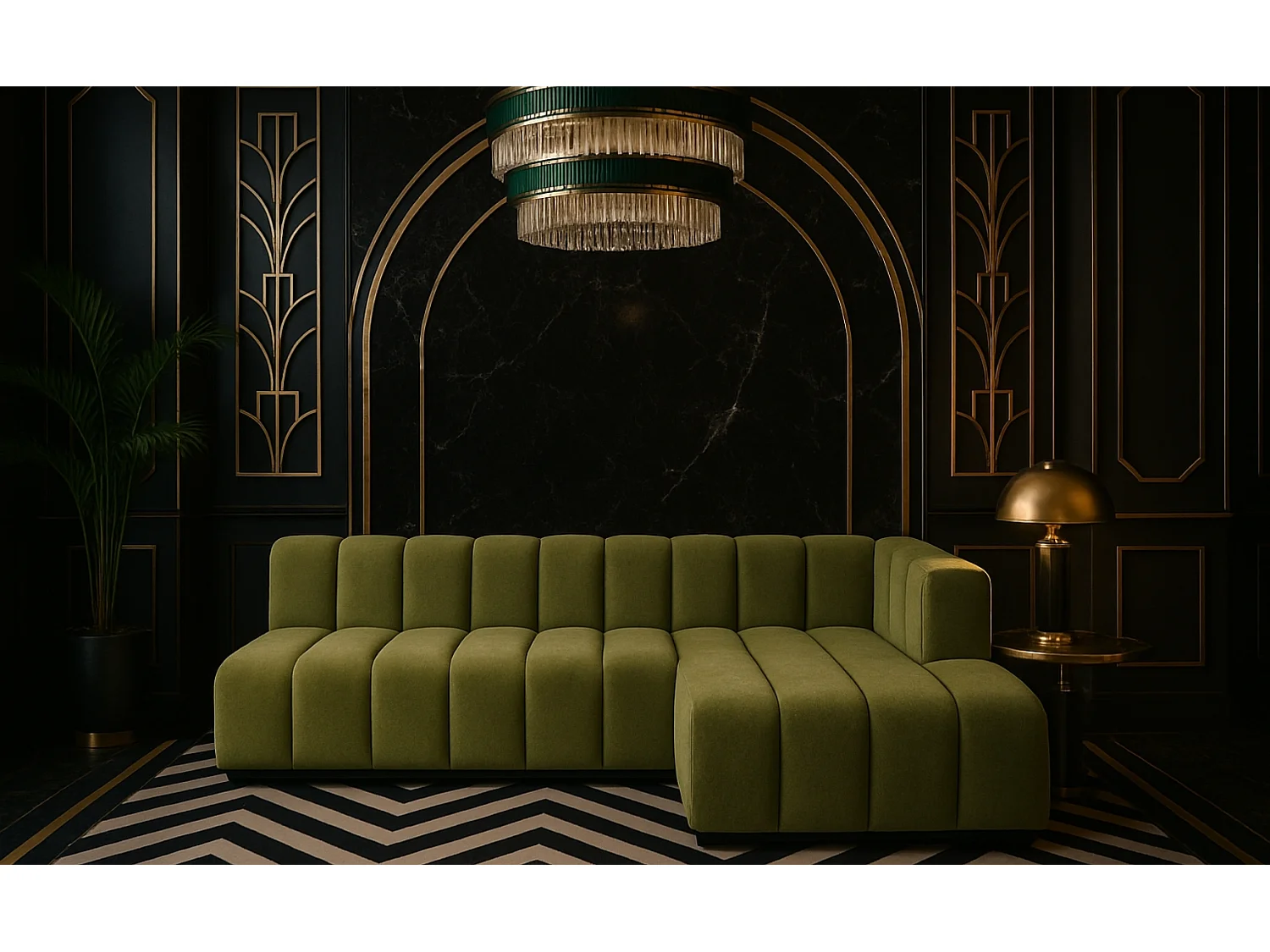 Ecksofa GRAND L 295 cm, stoff Salvador, Olive, Rechts