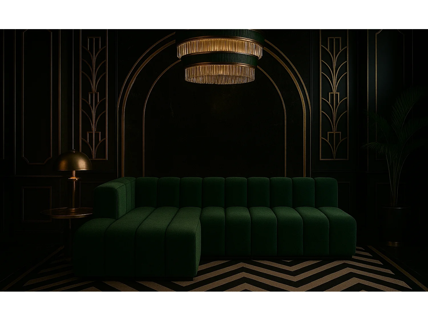 Ecksofa GRAND L 295 cm, stoff Salvador, Grün, Links